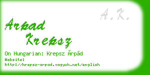 arpad krepsz business card